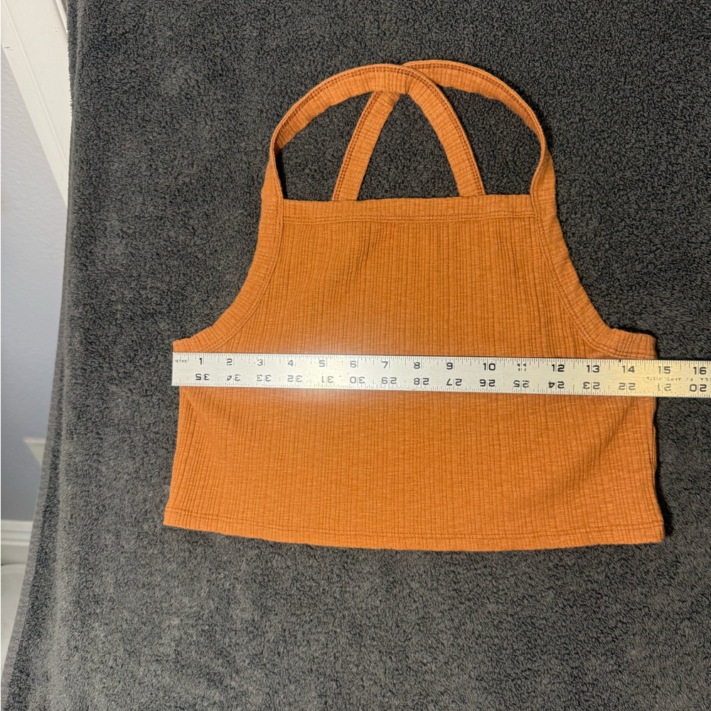 American Eagle Rust Ribbed Halter Top - Picture 3 of 4